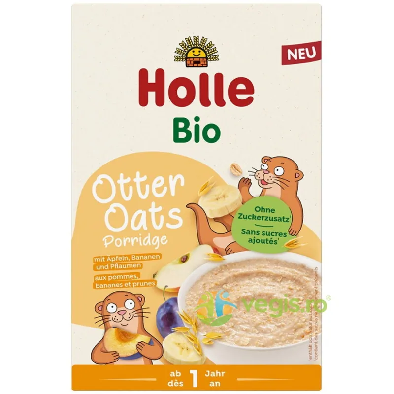 Terci de Ovaz cu Mere, Banane si Prune pentru Copii +1 An fara Zahar Ecologic/Bio 110g HOLLE — preț și oferte