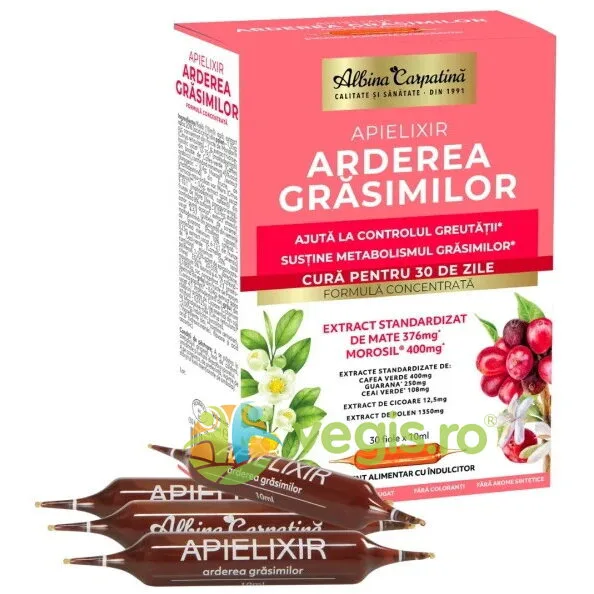 Apielixir Arderea Grasimilor 30 fiole Albina Carpatina — preț și oferte