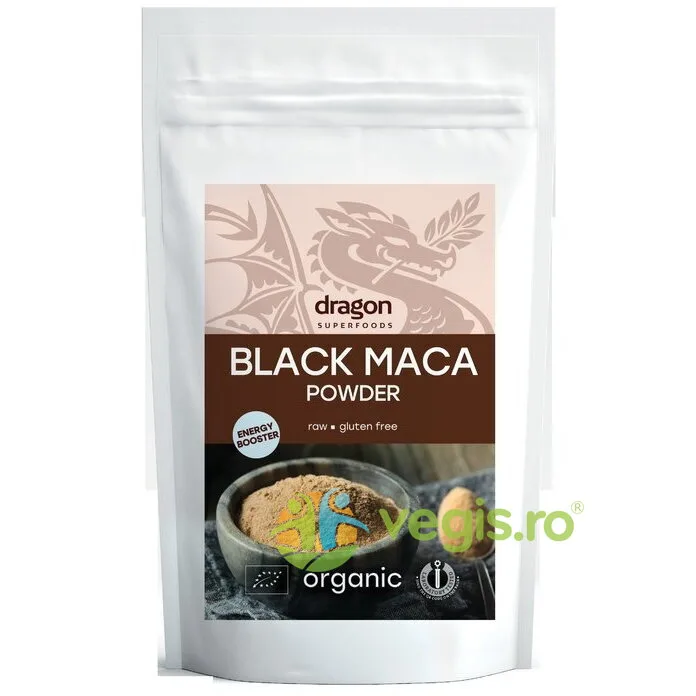 Pudra de Maca Neagra Raw fara Gluten Ecologica/Bio 100g Dragon Superfoods — preț și oferte
