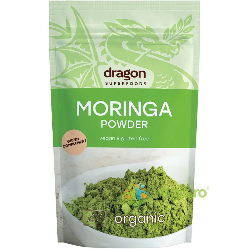 Pudra de Moringa fara Gluten Ecologica/Bio 200g Dragon Superfoods — preț și oferte