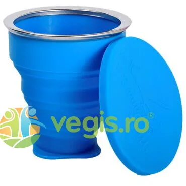 Pahar Pliabil pentru Igienizarea Cupei Menstruale Albastru 225ml ME LUNA — preț și oferte