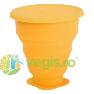 Pahar Pliabil pentru Igienizarea Cupei Menstruale Galben 225ml