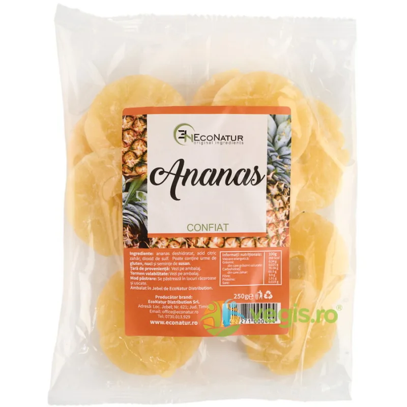 Ananas Confiat 250g ECONATUR — preț și oferte