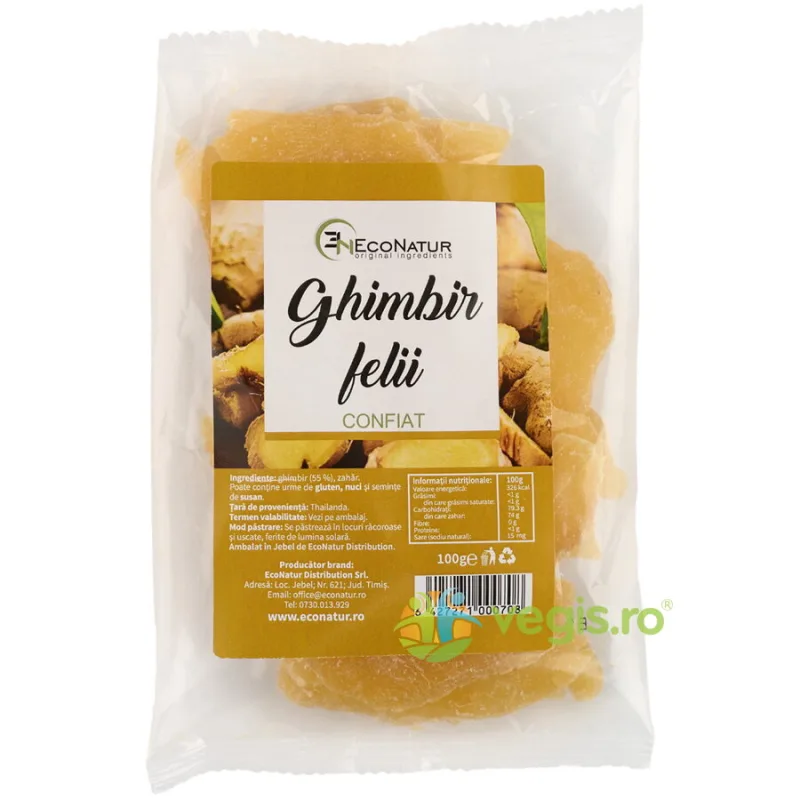Ghimbir Felii Confiat 100g ECONATUR — preț și oferte