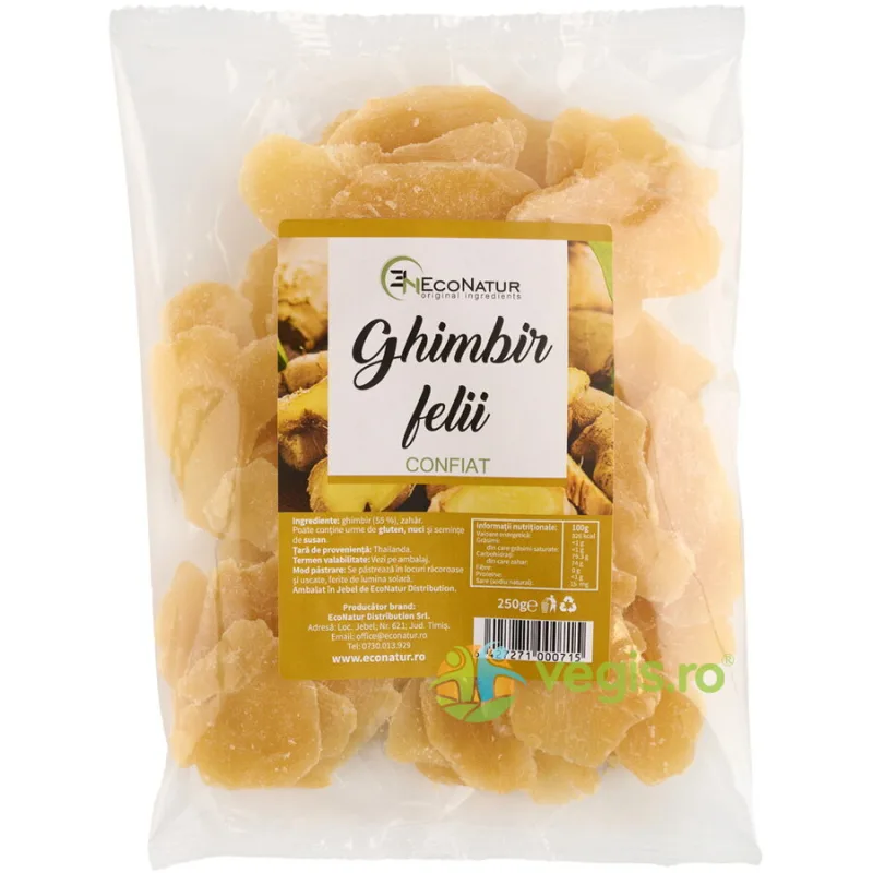 Ghimbir Felii Confiat 250g ECONATUR — preț și oferte