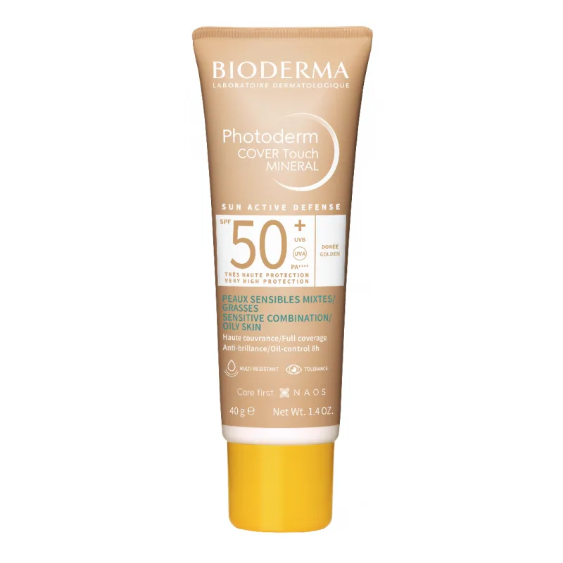 Fluid Cover Touch Photoderm, SPF50+, nuanta aurie, 40 g, Bioderma — preț și oferte