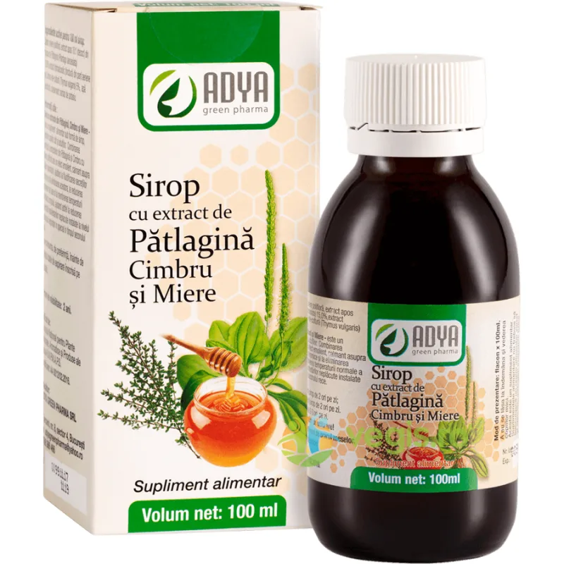 Sirop de Patlagina cu Miere si Cimbru 100ml Adya GreenPharma — preț și oferte
