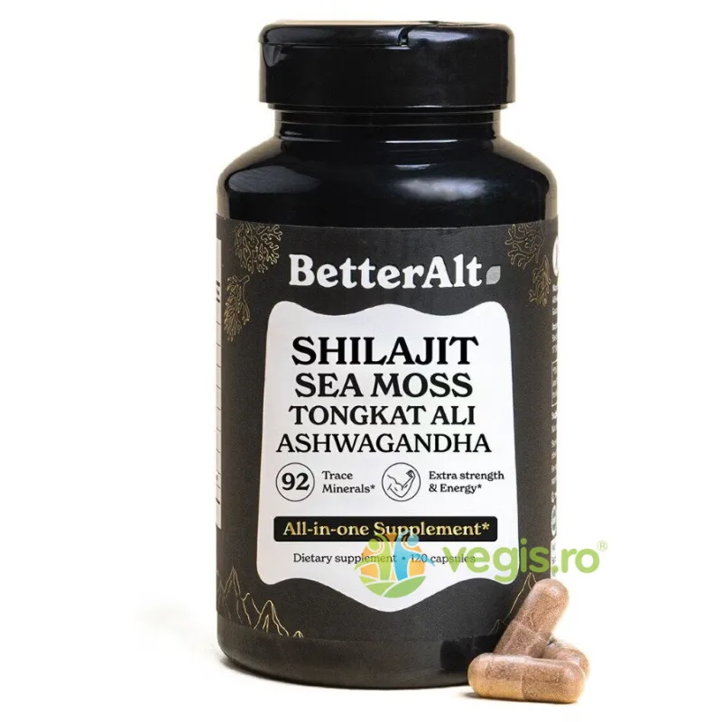 Formula de Shilajit cu Alge Marine, Ashwagandha si Tongkat Ali Better Alt 120cps SWARANIMAKASH&nbsp;LIFE&nbsp;SCIENCES — preț și oferte