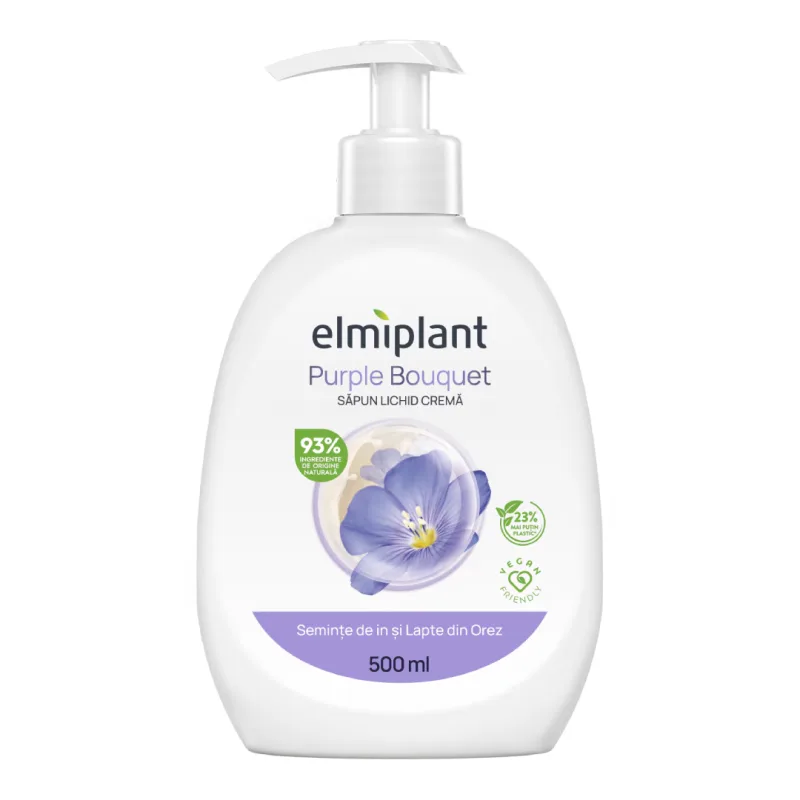 Sapun lichid crema Purple Bouquet, 500ml, Elmiplant — preț și oferte