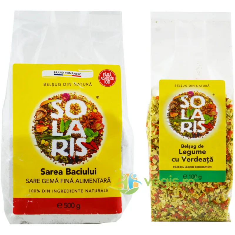 Pachet Condimente: Sarea Baciului 500g + Belsug de Legume cu Verdeata 100g SOLARIS — preț și oferte