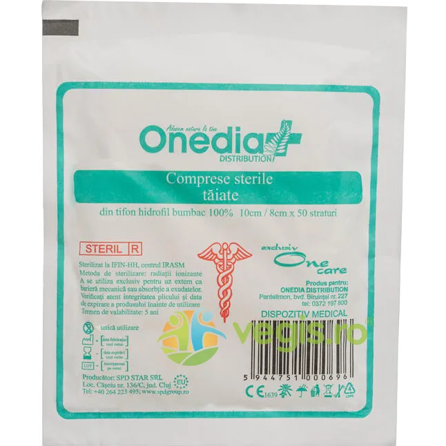 Comprese Sterile Taiate One Care 10cm/8cm x 50buc Onedia — preț și oferte