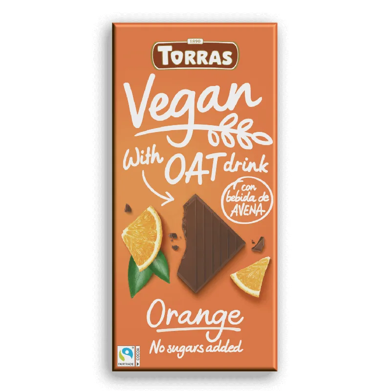 Ciocolata vegana cu portocala si bautura de ovaz, 100g, Torras — preț și oferte