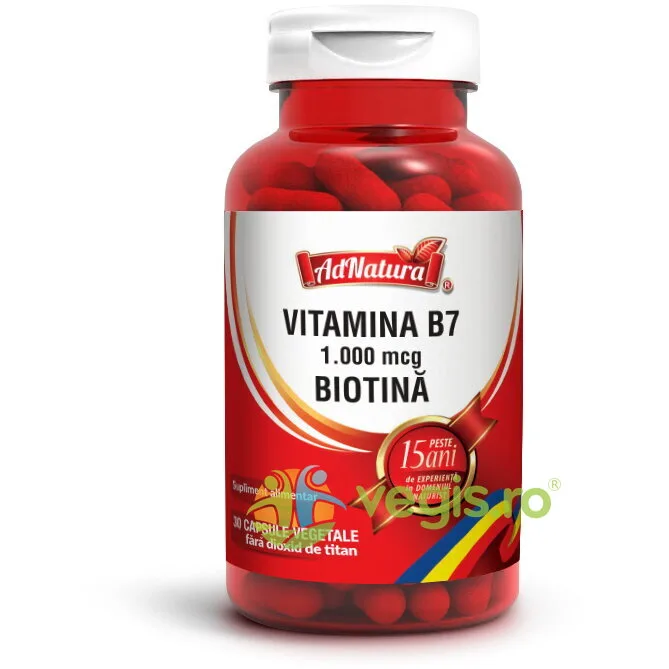 Vitamina B7 (Biotina) 1000mcg 30cps ADNATURA — preț și oferte