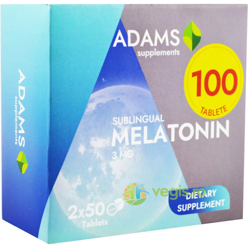 Melatonina 3mg 100tb (50tb+50tb) ADAMS VISION — preț și oferte