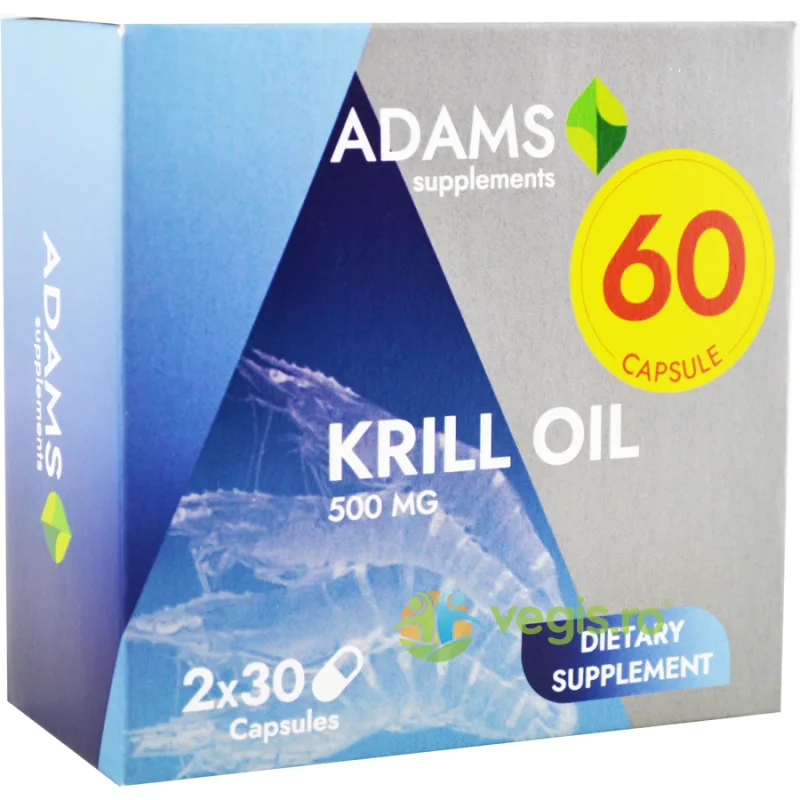 Krill Oil 500mg 60cps (30cps+30cps) ADAMS VISION — preț și oferte