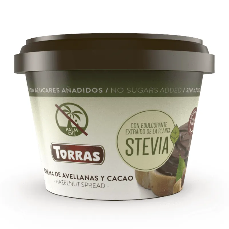 Crema tartinabila de ciocolata cu alune si Stevia, 200g, Torras — preț și oferte