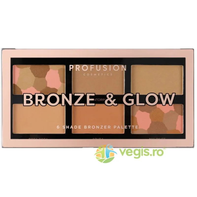 Paleta Bronzer si Iluminare 6 Nuante Bronze&Glow 15.6g PROFUSION COSMETICS — preț și oferte