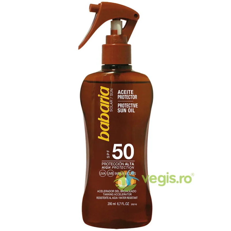 Ulei tip Spray Protectie Solara SPF50 Accelerator Bronzare Cocos 200ml BABARIA — preț și oferte