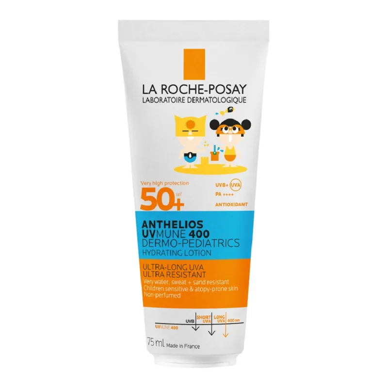 Lapte Hidratant cu protectie solara pentru copii, fata si corp SPF50+, Anthelios UVMUNE 400 Dermo-Pediatrics, 75ml, La Roche-Posay LA ROCHE POSAY — preț și oferte