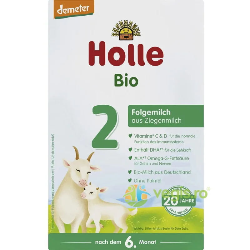 Lapte Praf de Capra Formula 2 pentru Sugari +6 Luni Demeter Ecologic/Bio 400g HOLLE — preț și oferte