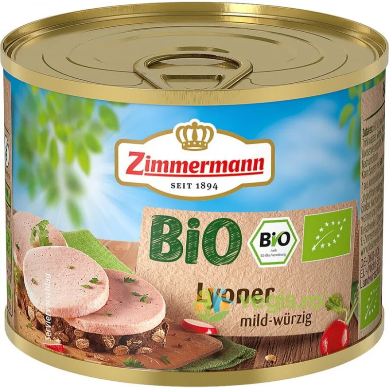 Conserva cu Carne Lyoner Ecologica/Bio 200g ZIMMERMANN — preț și oferte