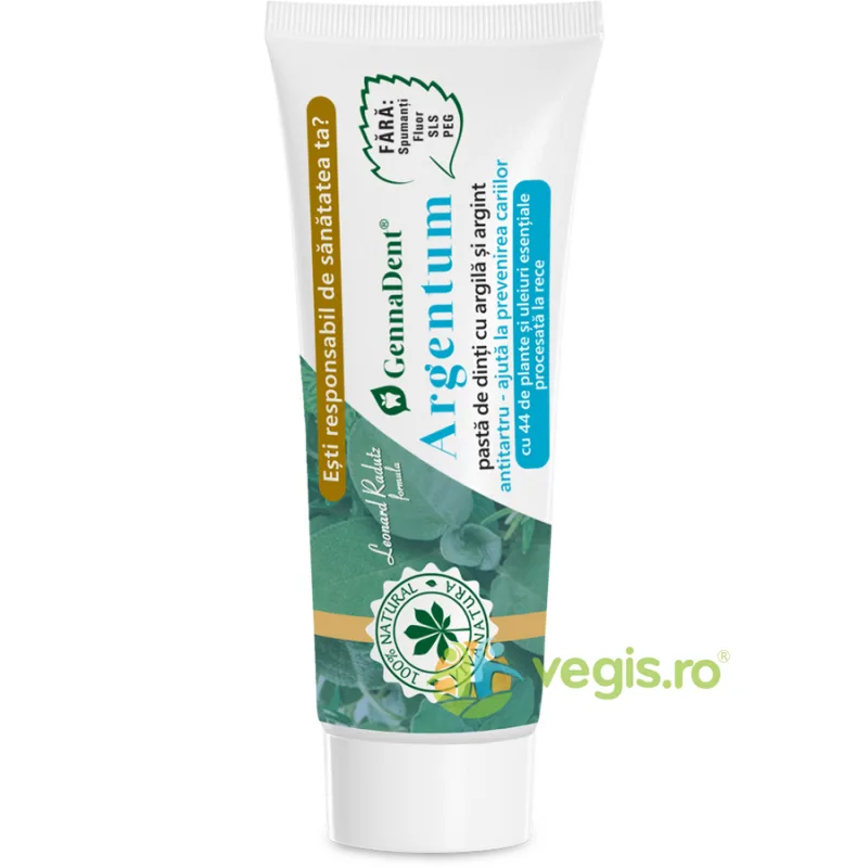 Pasta de Dinti Argentum cu Argila si Argint Travel Size 20ml VIVA&nbsp;NATURA — preț și oferte