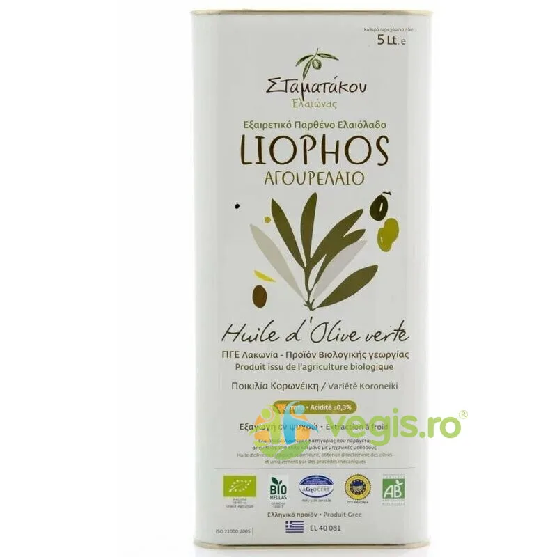 Ulei de Masline Extravirgin Liophos Early Harvest Ecologic/Bio 5L STAMATAKOS&nbsp;OLIVEGROVE — preț și oferte