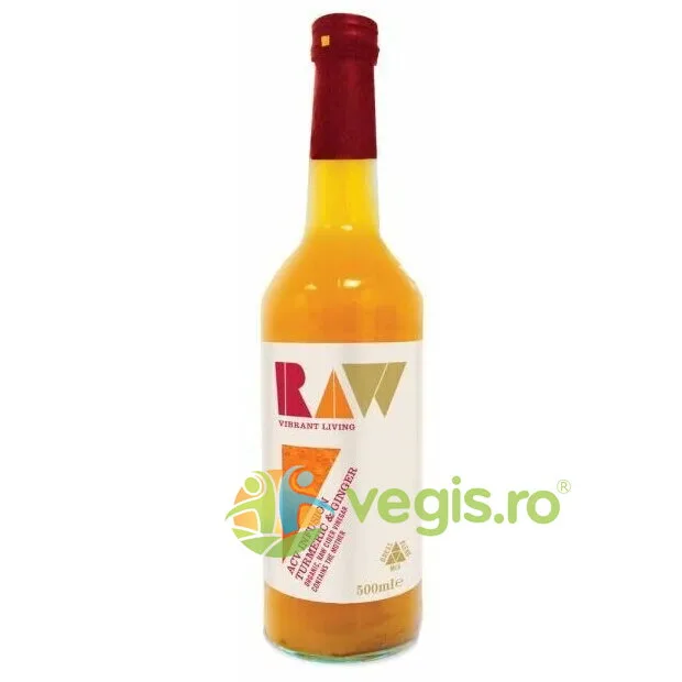 Bautura cu Otet de Cidru de Mere, Turmeric si Ghimbir Ecologica/Bio 500ml RAW HEALTH — preț și oferte