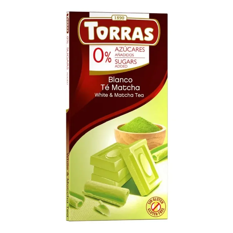Ciocolata alba cu matcha, 75g, Torras — preț și oferte
