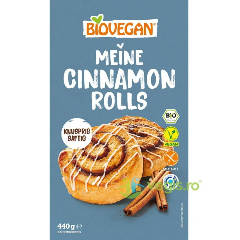 Mix pentru Rulouri cu Scortisoara fara Gluten Ecologic/Bio 440g Biovegan — preț și oferte