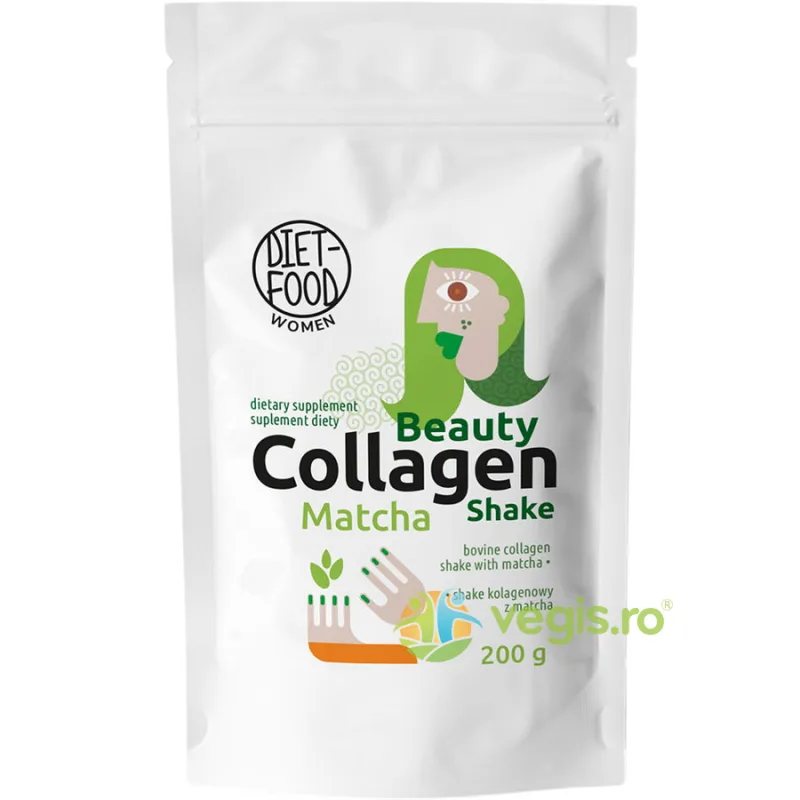 Shake cu Ceai Matcha Beauty Collagen 200g DIET FOOD — preț și oferte