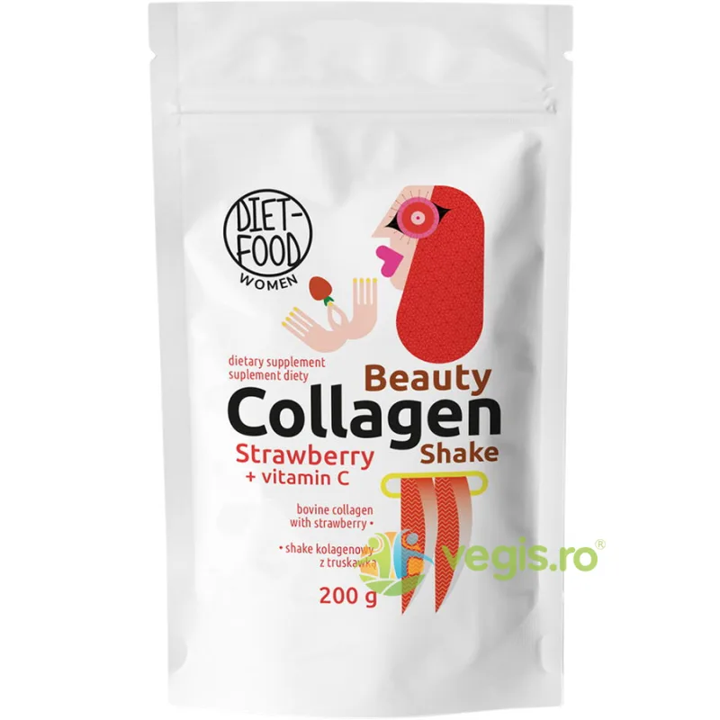 Shake cu Capsuni Beauty Collagen 200g DIET FOOD — preț și oferte