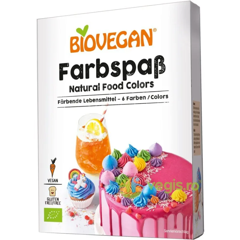Colorant Alimentar fara Gluten Ecologic/Bio 6x8g Biovegan — preț și oferte
