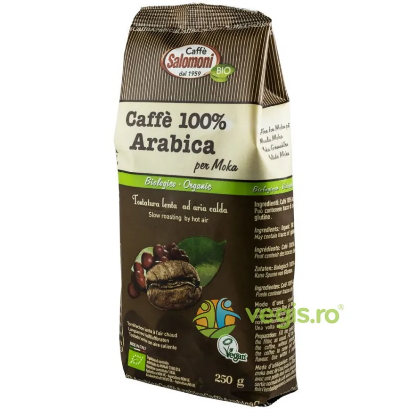 Cafea 100% Arabica Ecologica/Bio 250g CAFFE SALOMONI — preț și oferte