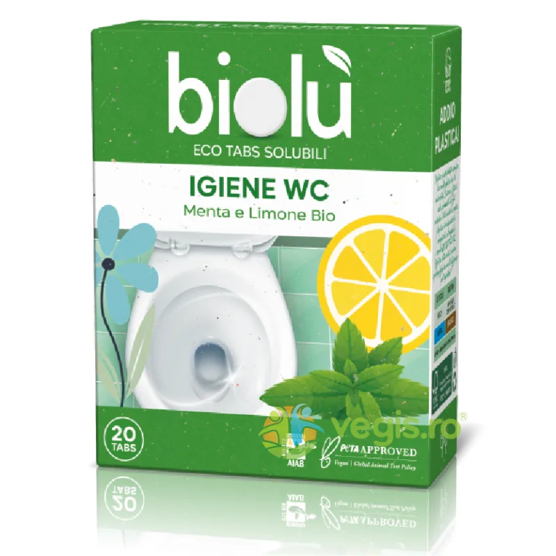 Tablete pentru Toaleta cu Menta si Lamaie Bio 20buc BIOLU — preț și oferte