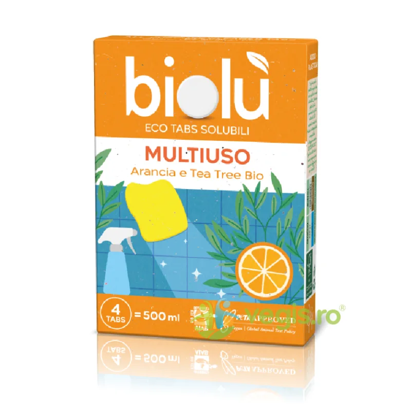 Tablete Universale pentru Curatat cu Portocale si Arbore de Ceai Bio 4buc BIOLU — preț și oferte