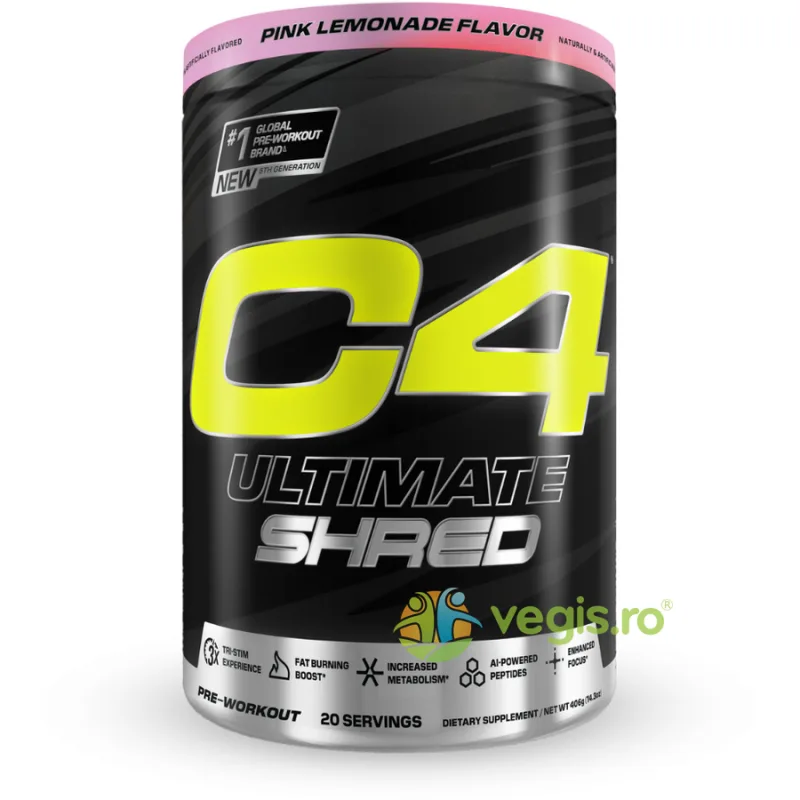 Cellucor C4 Ultimate Shred - Formula Avansata Pre-Workout pentru Definire cu Aroma de Limonada Roz 406g NUTRABOLT — preț și oferte