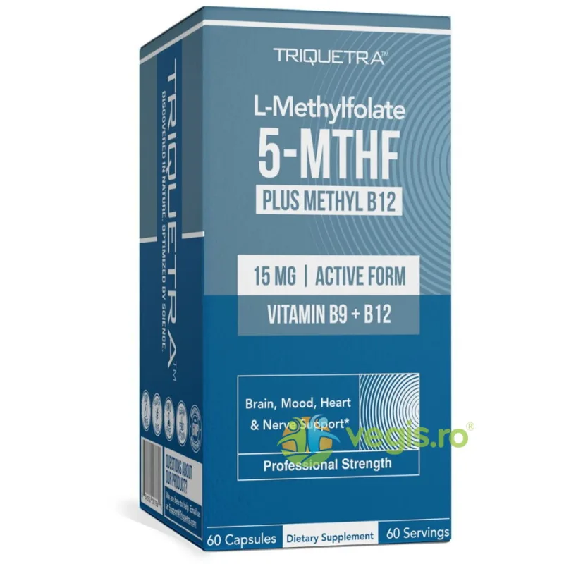 Forma Bioactiva a Acidului Folic pentru Sustinerea Functiei Cognitive, a Energiei Celulare si a Sistemului Nervos 60cps TRIQUETRA — preț și oferte