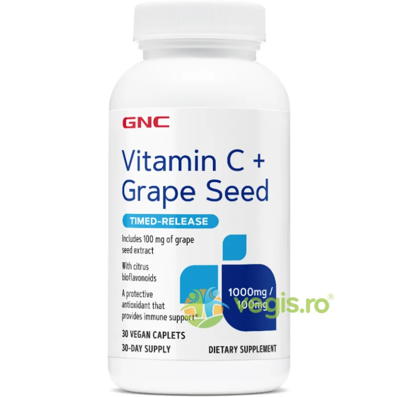 Vitamina C 1000mg cu Bioflavonoide si Extract din Seminte de Struguri cu Eliberare Prelungita 30tb GNC — preț și oferte