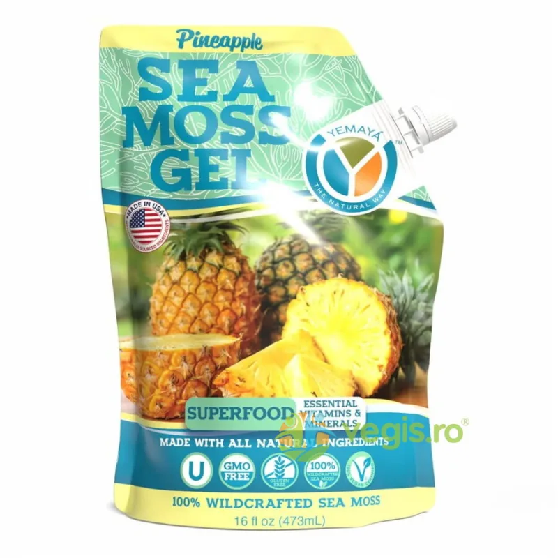 Gel Organic cu Muschi de Mare cu Aroma de Ananas 473ml YEMAYA — preț și oferte