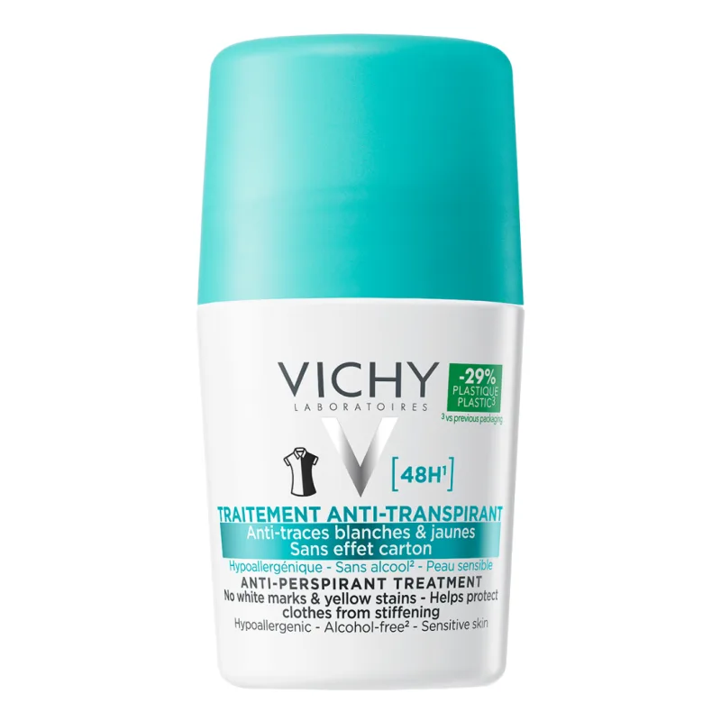 Deodorant roll-on antiperspirant anti-urme 48h, 50 ml, Vichy — preț și oferte