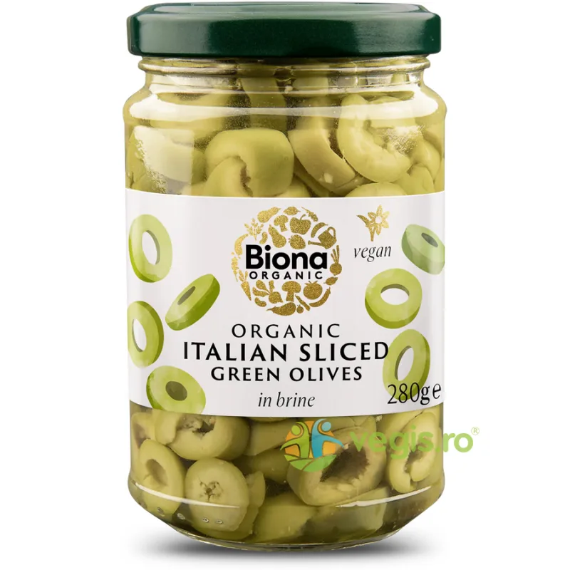 Masline Verzi Italiene Feliate in Saramura Ecologice/Bio 280g BIONA — preț și oferte