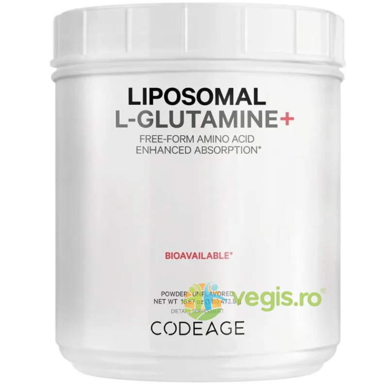 L-Glutamina Lipozomala pentru Sustinerea Sanatatii Musculare si Digestive fara Aroma 472.5g CODEAGE — preț și oferte
