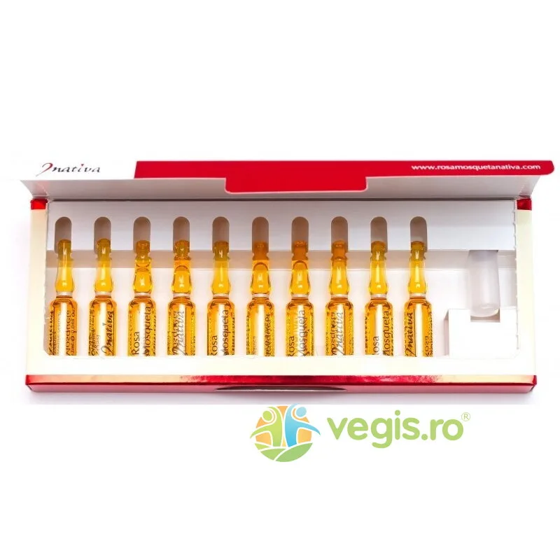 Ulei Pur de Rosa Mosqueta Presat la Rece 10 fiole x 2ml IRISANA — preț și oferte