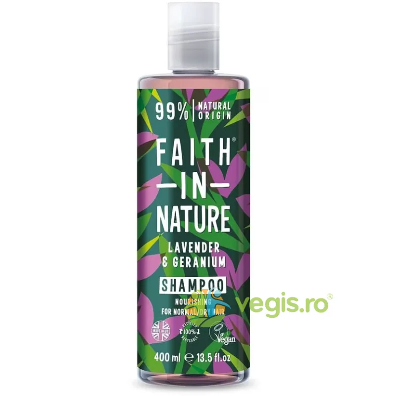 Sampon Natural Nutritiv pentru Par Normal si Uscat cu Lavanda si Muscata 400ml FAITH IN NATURE — preț și oferte