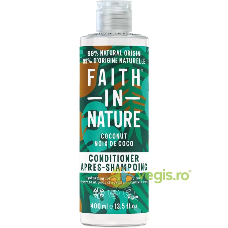 Balsam Natural Hidratant cu Cocos pentru Par Normal sau Uscat 400ml FAITH IN NATURE — preț și oferte