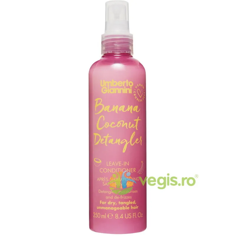 Balsam Leave-In Tip Spray pentru Descurcarea Parului Uscat si Texturat Banana Coconut Detangler 250ml UMBERTO GIANNINI — preț și oferte