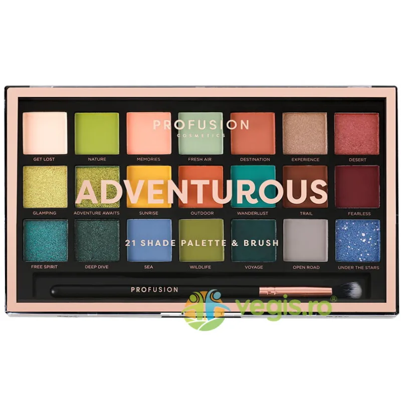 Paleta Farduri 21 Nuante si 1 Pensula Adventurous 245g PROFUSION COSMETICS — preț și oferte