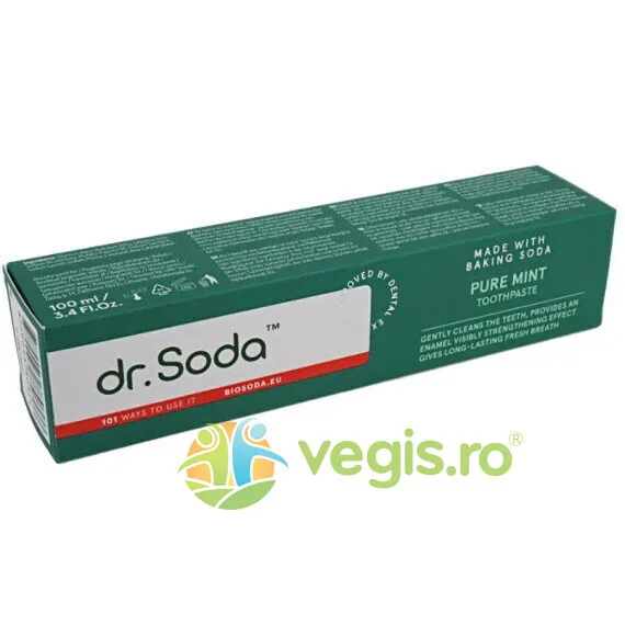 Pasta de Dinti cu Bicarbonat de Sodiu Pure Mint 100ml Dr.Soda — preț și oferte
