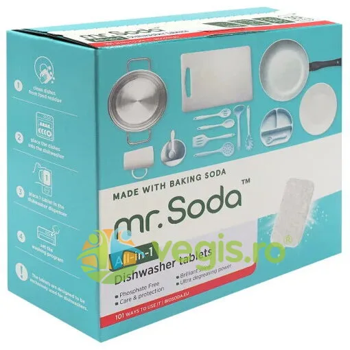 Tablete pentru Masina de Spalat Vase cu Bicarbonat de Sodiu 30buc x 20g Mr.Soda — preț și oferte